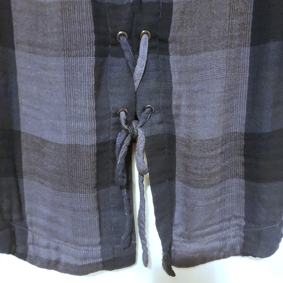 Cloth & Stone Anthro Hi-Low Flannel Tie Back Top - Picture 7 of 9
